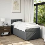Casa si Gradina - Mobilier - Paturi si accesorii - Paturi - Pat box spring cu saltea, gri inchis, 80x200 cm, textil - Infinity.ro
