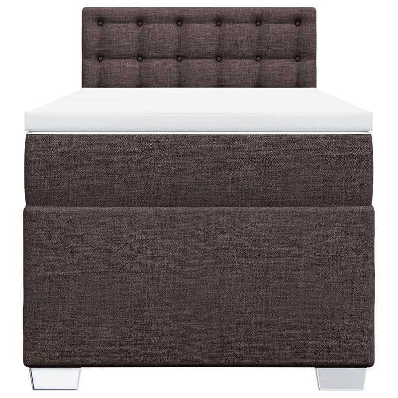 Casa si Gradina - Mobilier - Paturi si accesorii - Paturi - Pat box spring cu saltea, maro inchis, 100x200 cm, textil - Infinity.ro