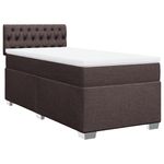 Casa si Gradina - Mobilier - Paturi si accesorii - Paturi - Pat box spring cu saltea, maro inchis, 90x190 cm, textil - Infinity.ro