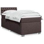 Casa si Gradina - Mobilier - Paturi si accesorii - Paturi - Pat box spring cu saltea, maro inchis, 90x190 cm, textil - Infinity.ro