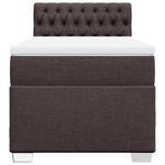 Casa si Gradina - Mobilier - Paturi si accesorii - Paturi - Pat box spring cu saltea, maro inchis, 90x190 cm, textil - Infinity.ro