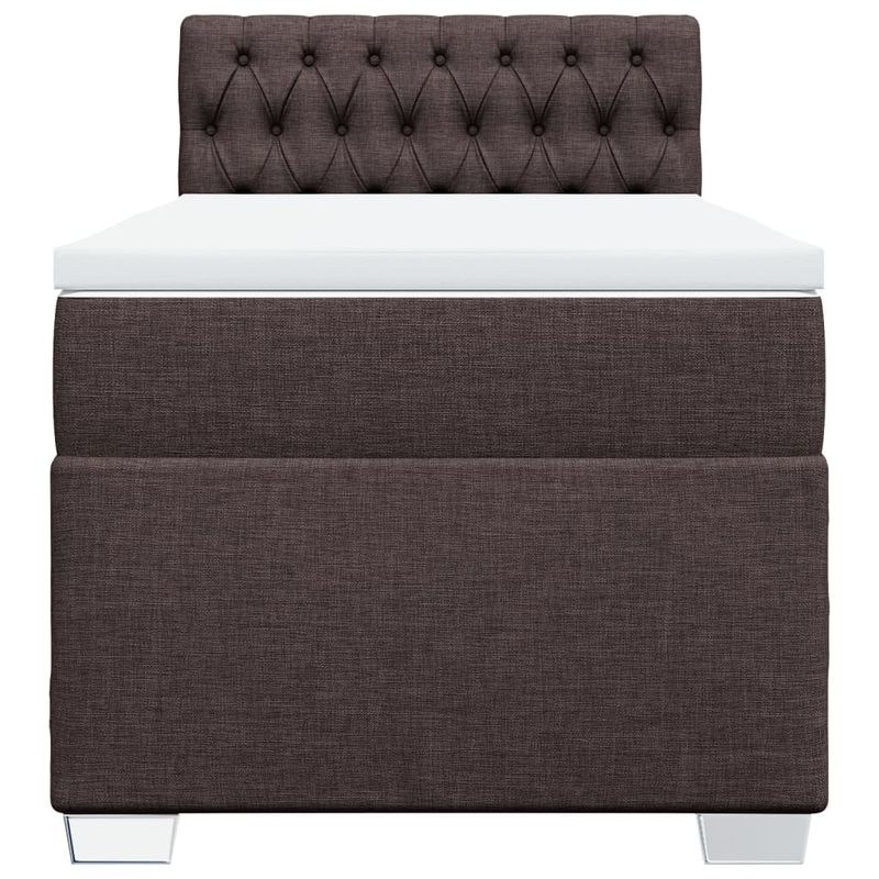 Casa si Gradina - Mobilier - Paturi si accesorii - Paturi - Pat box spring cu saltea, maro inchis, 90x190 cm, textil - Infinity.ro