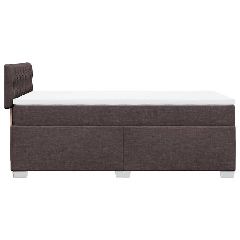 Casa si Gradina - Mobilier - Paturi si accesorii - Paturi - Pat box spring cu saltea, maro inchis, 90x190 cm, textil - Infinity.ro