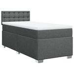 Casa si Gradina - Mobilier - Paturi si accesorii - Paturi - Pat box spring cu saltea, gri inchis, 90x190 cm, textil - Infinity.ro