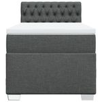 Casa si Gradina - Mobilier - Paturi si accesorii - Paturi - Pat box spring cu saltea, gri inchis, 90x190 cm, textil - Infinity.ro