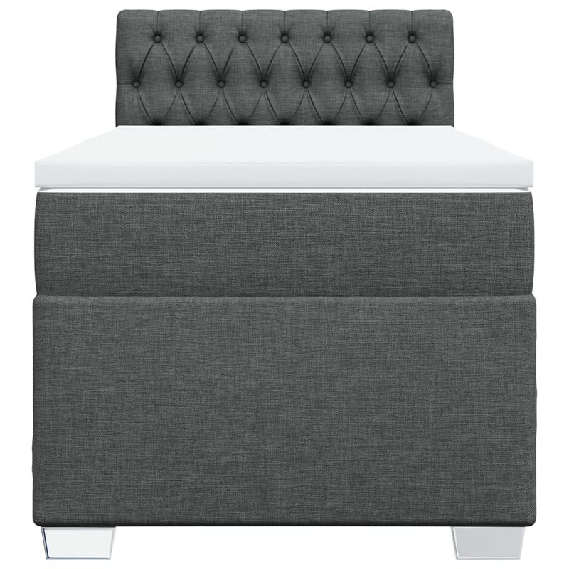 Casa si Gradina - Mobilier - Paturi si accesorii - Paturi - Pat box spring cu saltea, gri inchis, 90x190 cm, textil - Infinity.ro