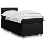 Casa si Gradina - Mobilier - Paturi si accesorii - Paturi - Pat box spring cu saltea, negru, 100x200 cm, textil - Infinity.ro