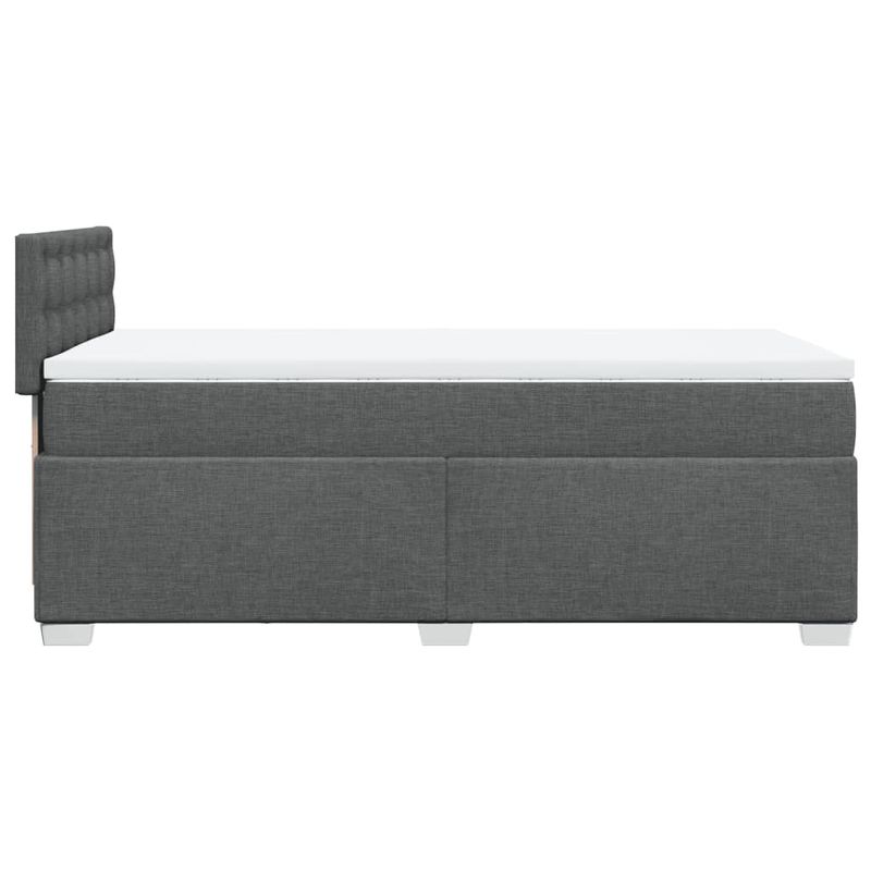 Casa si Gradina - Mobilier - Paturi si accesorii - Paturi - Pat box spring cu saltea, gri inchis, 90x190 cm, textil - Infinity.ro