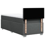 Casa si Gradina - Mobilier - Paturi si accesorii - Paturi - Pat box spring cu saltea, gri inchis, 90x190 cm, textil - Infinity.ro