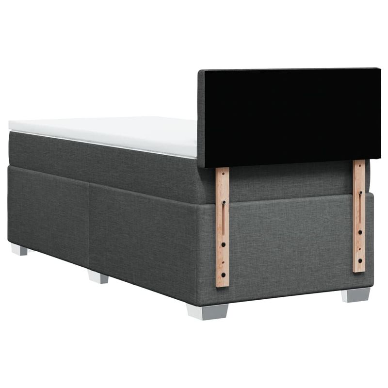 Casa si Gradina - Mobilier - Paturi si accesorii - Paturi - Pat box spring cu saltea, gri inchis, 90x190 cm, textil - Infinity.ro
