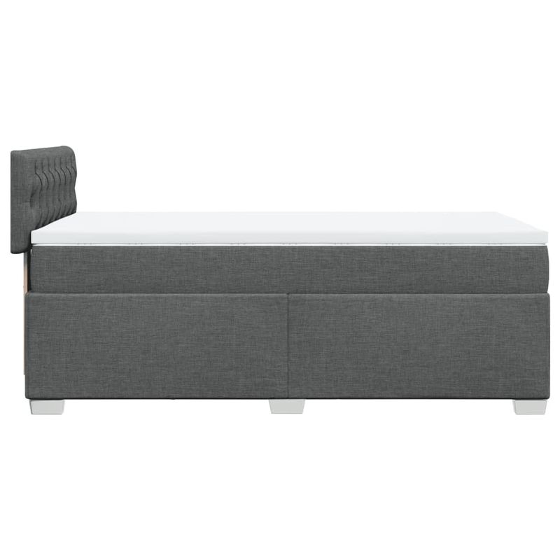 Casa si Gradina - Mobilier - Paturi si accesorii - Paturi - Pat box spring cu saltea, gri inchis, 90x190 cm, textil - Infinity.ro