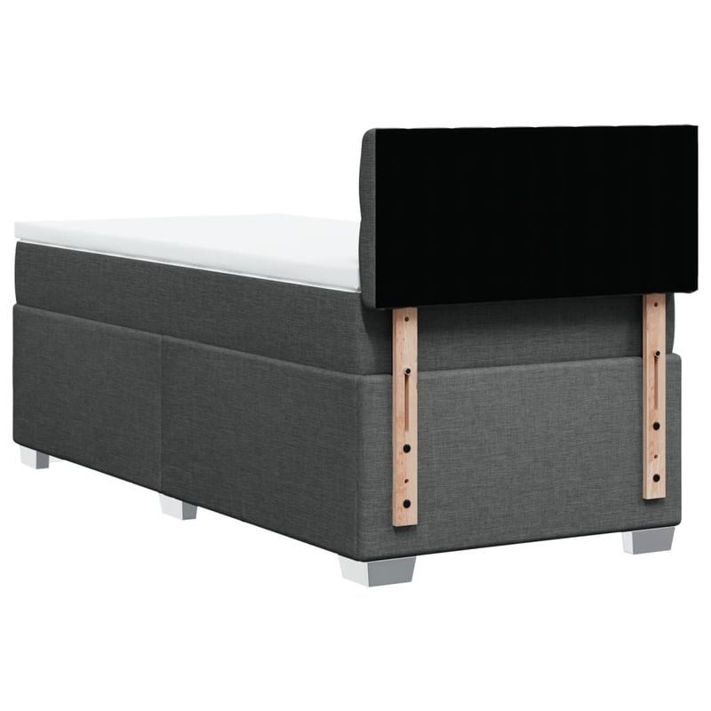 Casa si Gradina - Mobilier - Paturi si accesorii - Paturi - Pat box spring cu saltea, gri inchis, 90x190 cm, textil - Infinity.ro