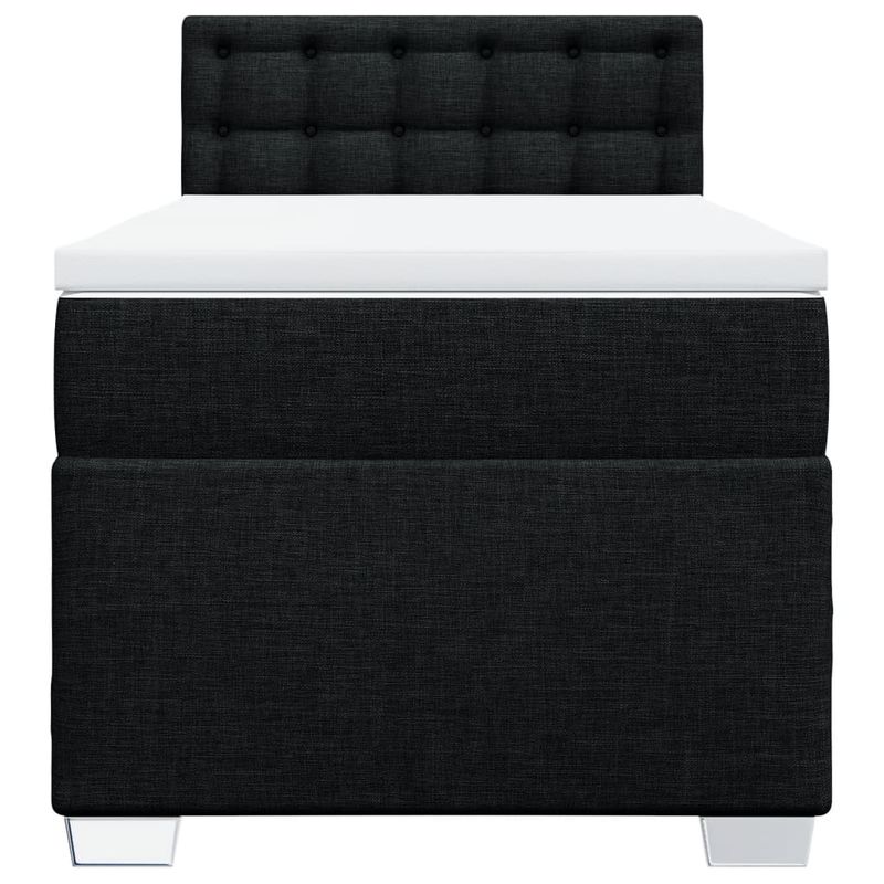 Casa si Gradina - Mobilier - Paturi si accesorii - Paturi - Pat box spring cu saltea, negru, 100x200 cm, textil - Infinity.ro