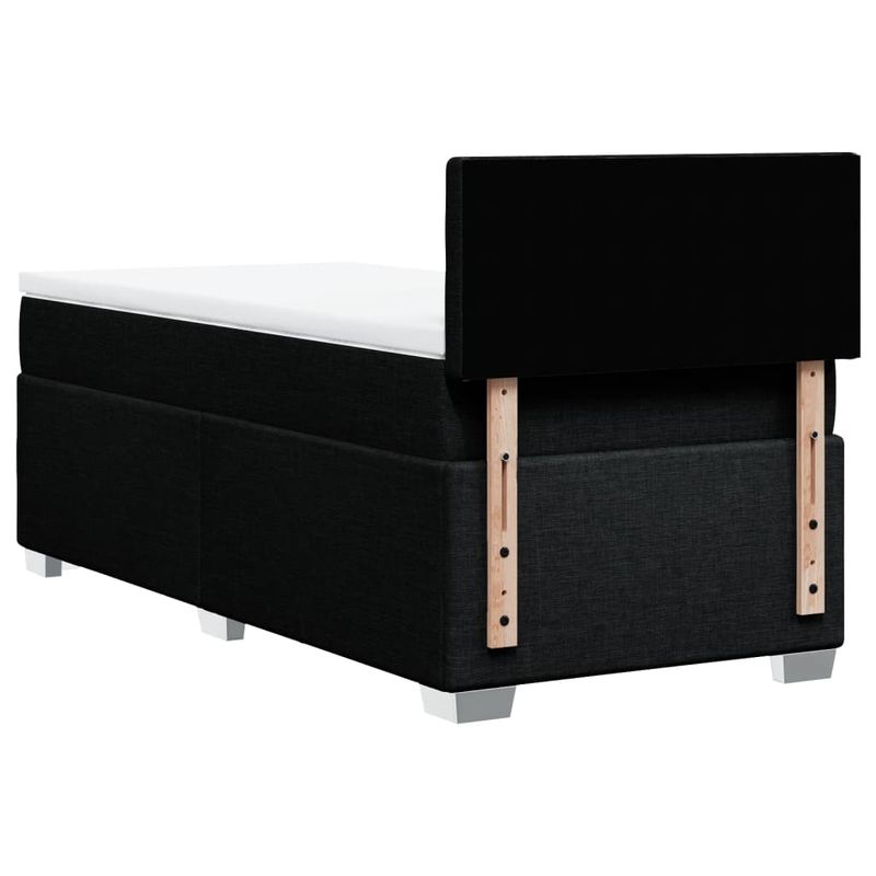 Casa si Gradina - Mobilier - Paturi si accesorii - Paturi - Pat box spring cu saltea, negru, 100x200 cm, textil - Infinity.ro