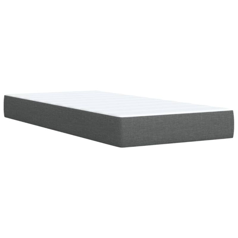 Casa si Gradina - Mobilier - Paturi si accesorii - Paturi - Pat box spring cu saltea, gri inchis, 90x190 cm, textil - Infinity.ro