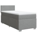 Casa si Gradina - Mobilier - Paturi si accesorii - Paturi - Pat box spring cu saltea, gri deschis, 90x200 cm, textil - Infinity.ro