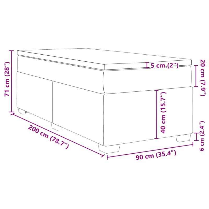 Casa si Gradina - Mobilier - Paturi si accesorii - Paturi - Pat box spring cu saltea, negru, 90x200 cm, textil - Infinity.ro