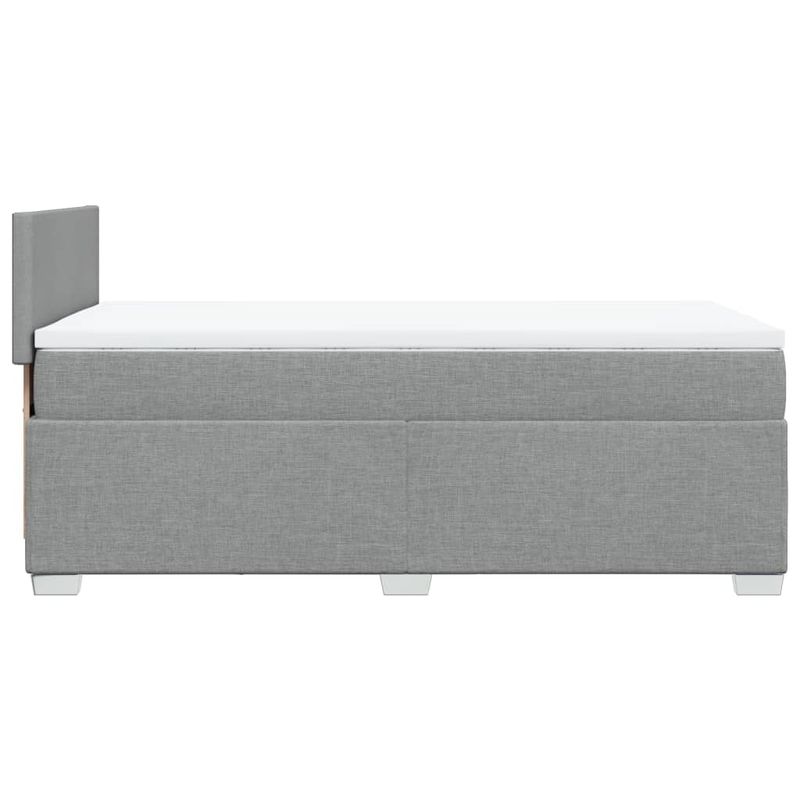 Casa si Gradina - Mobilier - Paturi si accesorii - Paturi - Pat box spring cu saltea, gri deschis, 90x200 cm, textil - Infinity.ro