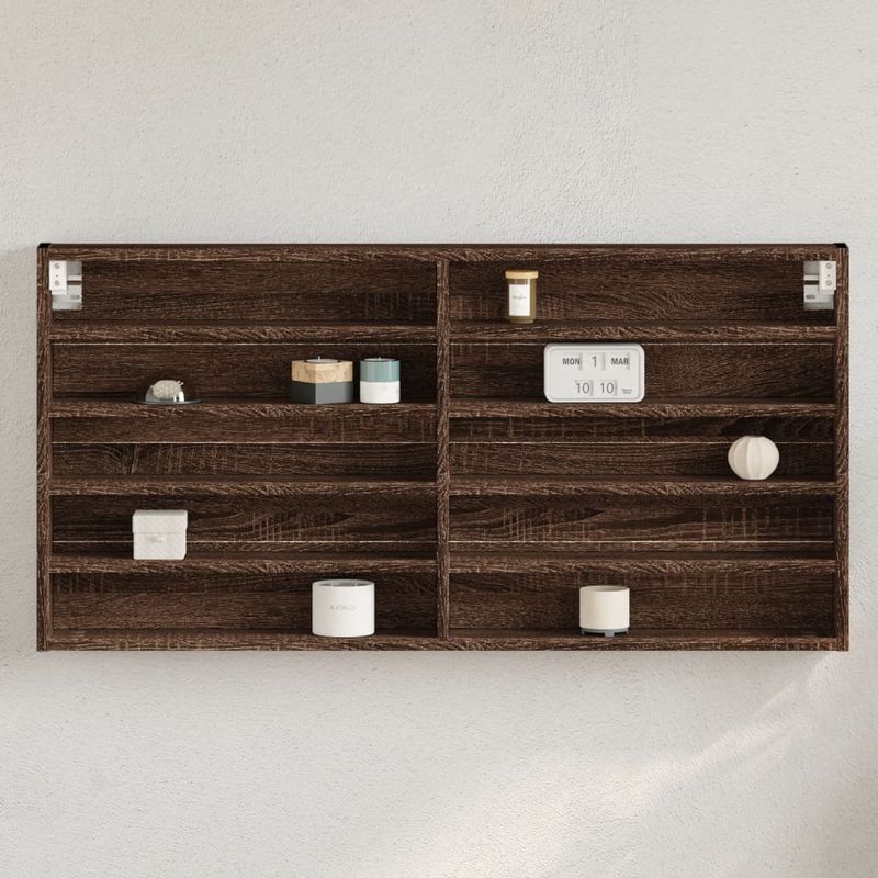 Casa si Gradina - Mobilier - Biblioteci si rafturi - Rafturi - Dulap cu vitrina, stejar maro, 100x8,5x50 cm, lemn prelucrat - Infinity.ro