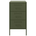 Casa si Gradina - Mobilier - Comode si corpuri - Noptiere - Noptiere 2 buc. verde maslina 36x39x68cm otel laminat la rece - Infinity.ro