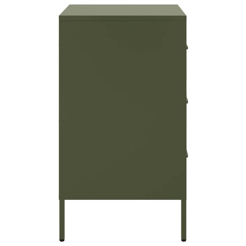 Casa si Gradina - Mobilier - Comode si corpuri - Noptiere - Noptiere 2 buc. verde maslina 36x39x68cm otel laminat la rece - Infinity.ro