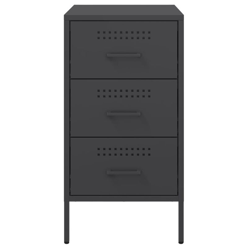 Casa si Gradina - Mobilier - Comode si corpuri - Noptiere - Noptiere, 2 buc., negru, 36x39x68 cm, otel laminat la rece - Infinity.ro