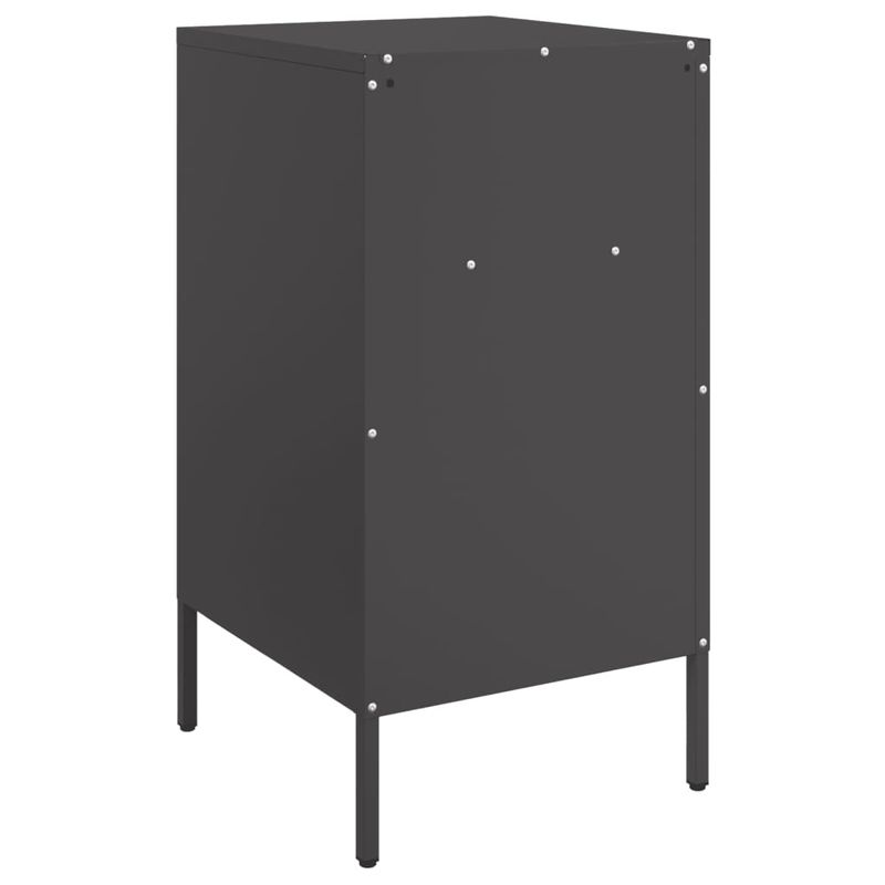 Casa si Gradina - Mobilier - Comode si corpuri - Noptiere - Noptiere, 2 buc., negru, 36x39x68 cm, otel laminat la rece - Infinity.ro
