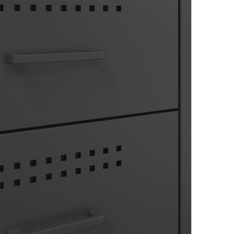 Casa si Gradina - Mobilier - Comode si corpuri - Noptiere - Noptiere, 2 buc., negru, 36x39x68 cm, otel laminat la rece - Infinity.ro