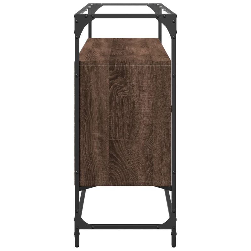 Casa si Gradina - Mobilier - Comode si corpuri - Comode - Dulap, blat din sticla stejar maro 98x35x81 cm lemn prelucrat - Infinity.ro