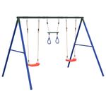 Jucarii, Copii si Bebe - Jucarii si jocuri - Jucarii de exterior - Spatii de joaca si accesorii - Set leagan de exterior, cu leagane și trapez, roșu, model 2x scaun leagăn + trapez - Infinity.ro