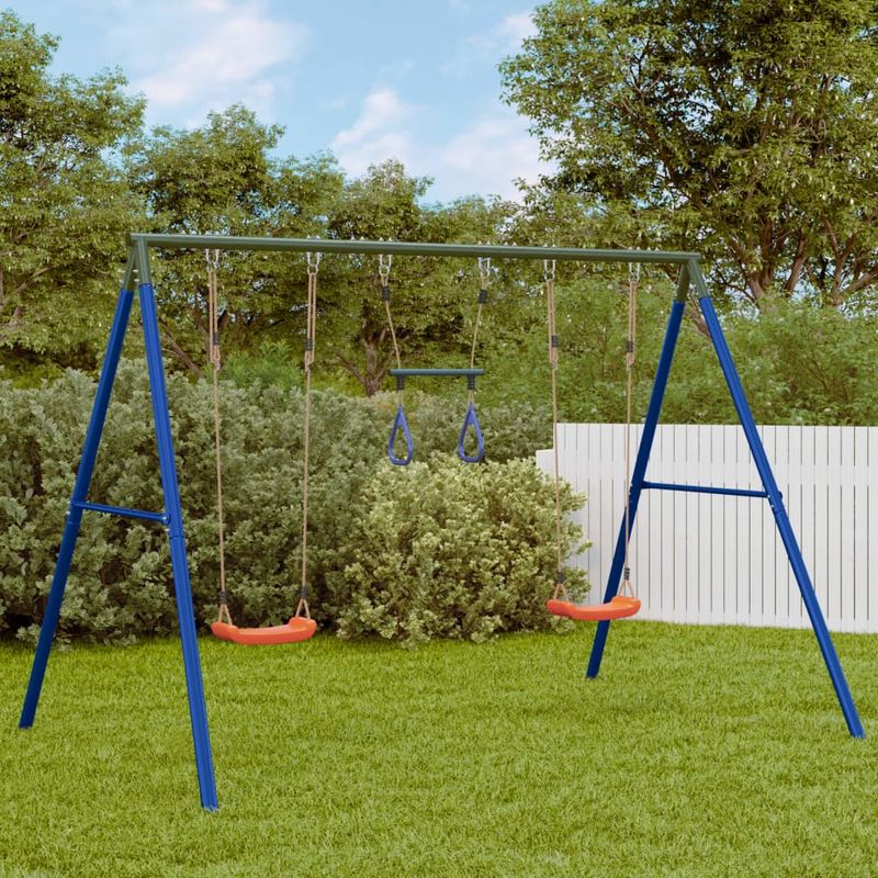 Jucarii, Copii si Bebe - Jucarii si jocuri - Jucarii de exterior - Spatii de joaca si accesorii - Set leagan de exterior, cu leagane și trapez, roșu, model 2x scaun leagăn + trapez - Infinity.ro