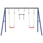 Jucarii, Copii si Bebe - Jucarii si jocuri - Jucarii de exterior - Spatii de joaca si accesorii - Set leagan de exterior, cu leagane și trapez, roșu, model 2x scaun leagăn + trapez - Infinity.ro