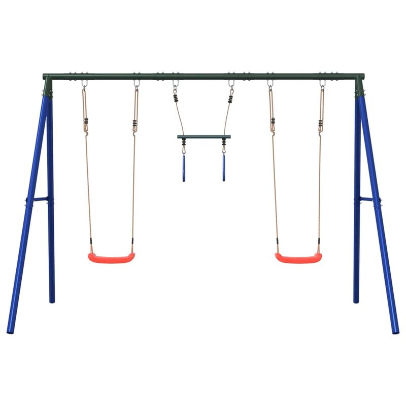 Jucarii, Copii si Bebe - Jucarii si jocuri - Jucarii de exterior - Spatii de joaca si accesorii - Set leagan de exterior, cu leagane și trapez, roșu, model 2x scaun leagăn + trapez - Infinity.ro