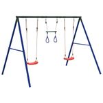 Jucarii, Copii si Bebe - Jucarii si jocuri - Jucarii de exterior - Spatii de joaca si accesorii - Set leagan de exterior, cu leagane și trapez, roșu, model 2x scaun leagăn + trapez - Infinity.ro
