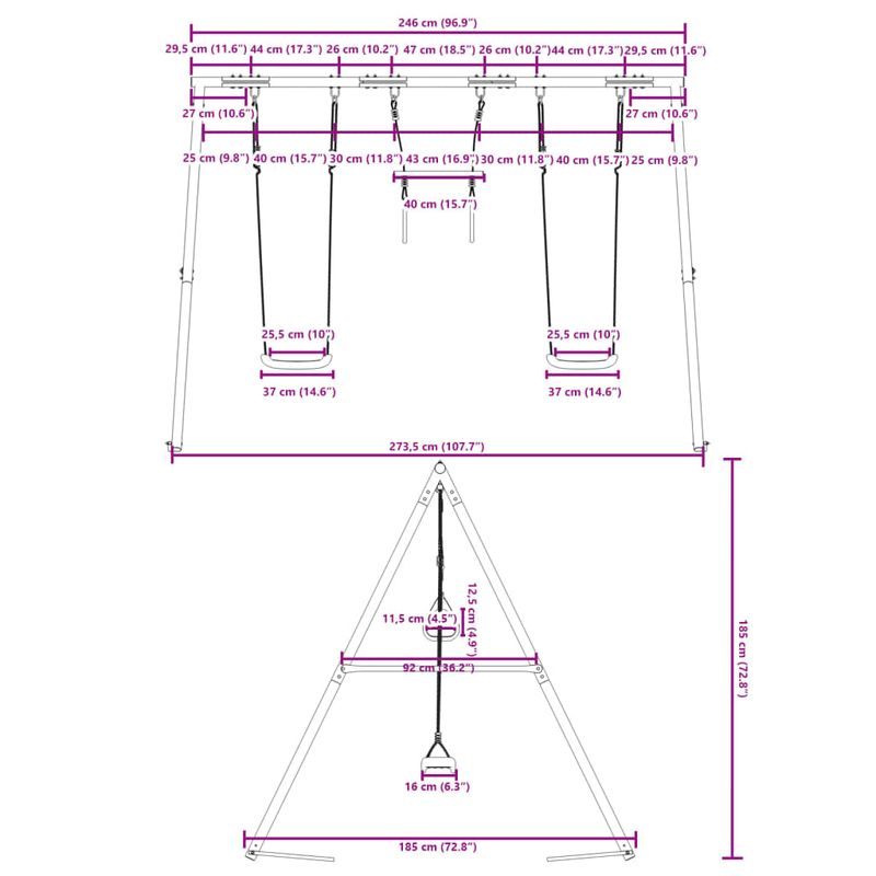 Jucarii, Copii si Bebe - Jucarii si jocuri - Jucarii de exterior - Spatii de joaca si accesorii - Set leagan de exterior, cu leagane și trapez, roșu, model 2x scaun leagăn + trapez - Infinity.ro