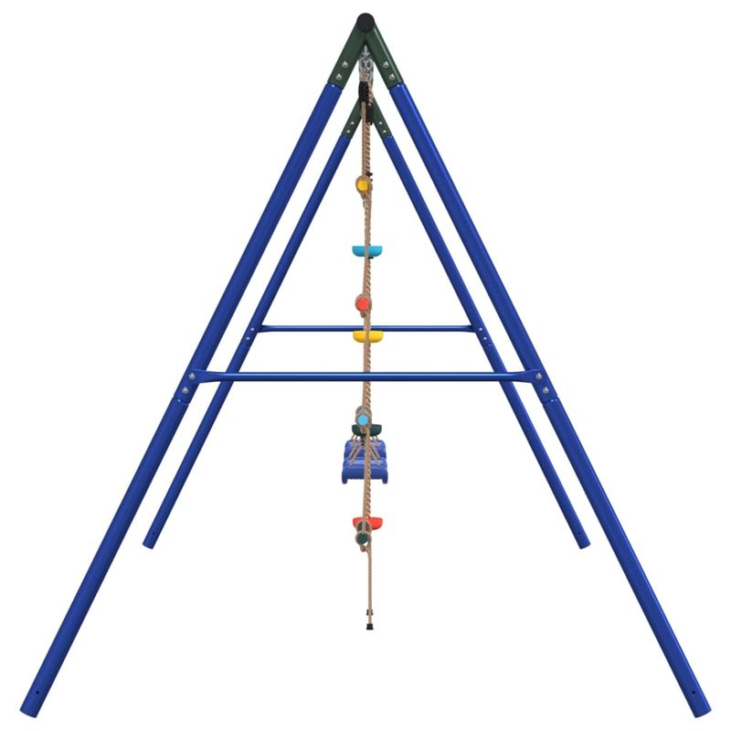 Jucarii, Copii si Bebe - Jucarii si jocuri - Jucarii de exterior - Spatii de joaca si accesorii - Set leagan de exterior, cu leagan, trapez, scara și leagan disc, albastru - Infinity.ro