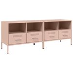 Casa si Gradina - Mobilier - Comode si corpuri - Comode - Dulap TV, 2 buc., roz, 68x39x50,5 cm, otel laminat la rece - Infinity.ro