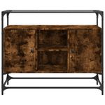 Casa si Gradina - Mobilier - Comode si corpuri - Comode - Dulap, blat din sticla stejar fumuriu 98x35x81cm lemn prelucrat - Infinity.ro