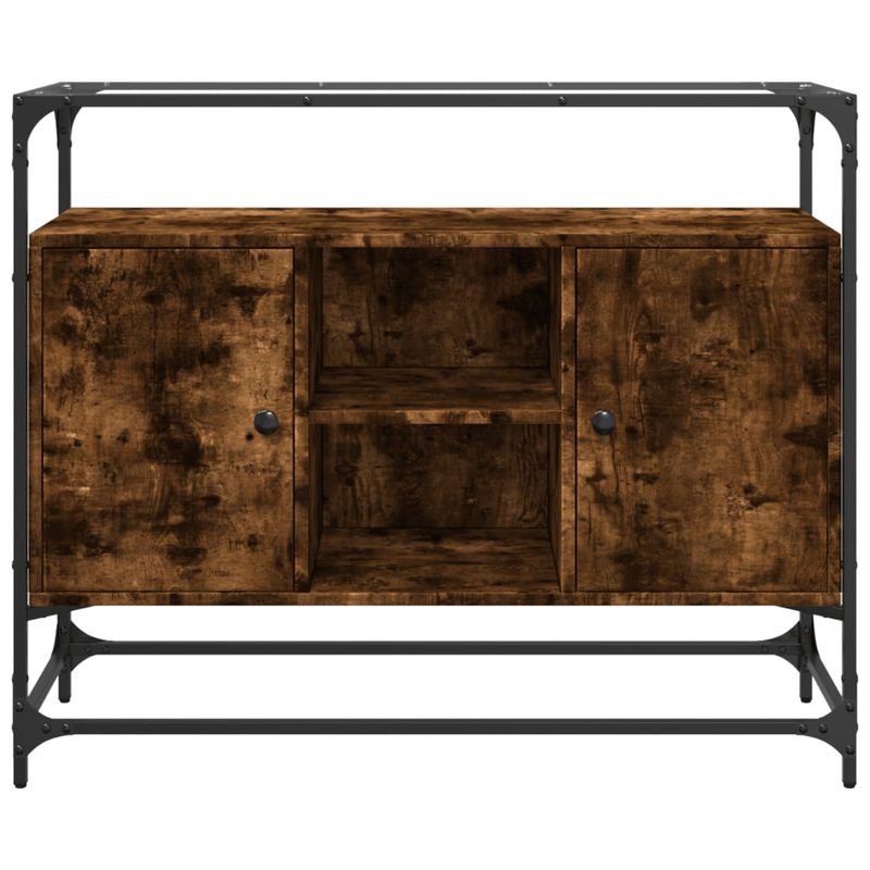 Casa si Gradina - Mobilier - Comode si corpuri - Comode - Dulap, blat din sticla stejar fumuriu 98x35x81cm lemn prelucrat - Infinity.ro