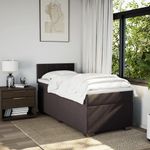 Casa si Gradina - Mobilier - Paturi si accesorii - Paturi - Pat box spring cu saltea, maro inchis, 100x200 cm, textil - Infinity.ro