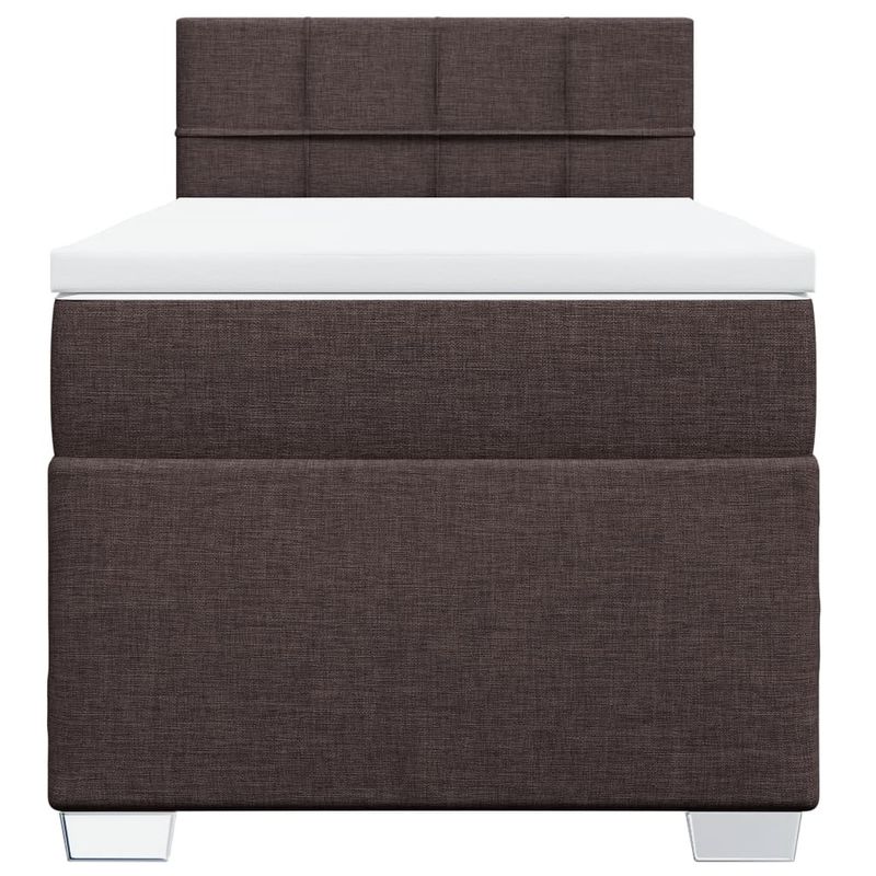 Casa si Gradina - Mobilier - Paturi si accesorii - Paturi - Pat box spring cu saltea, maro inchis, 100x200 cm, textil - Infinity.ro