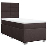 Casa si Gradina - Mobilier - Paturi si accesorii - Paturi - Pat box spring cu saltea, maro inchis, 90x190 cm, textil - Infinity.ro