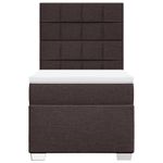 Casa si Gradina - Mobilier - Paturi si accesorii - Paturi - Pat box spring cu saltea, maro inchis, 90x190 cm, textil - Infinity.ro