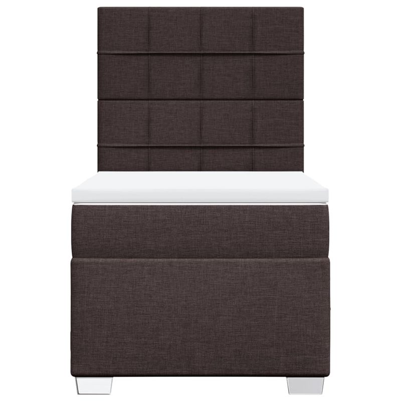 Casa si Gradina - Mobilier - Paturi si accesorii - Paturi - Pat box spring cu saltea, maro inchis, 90x190 cm, textil - Infinity.ro