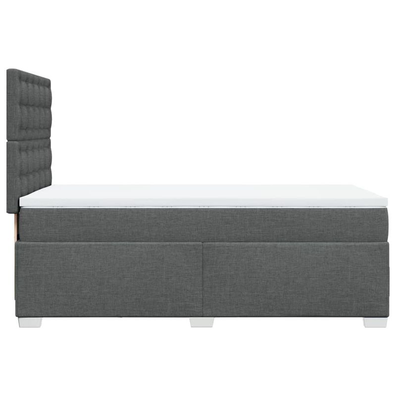 Casa si Gradina - Mobilier - Paturi si accesorii - Paturi - Pat box spring cu saltea, gri inchis, 90x200 cm, textil - Infinity.ro
