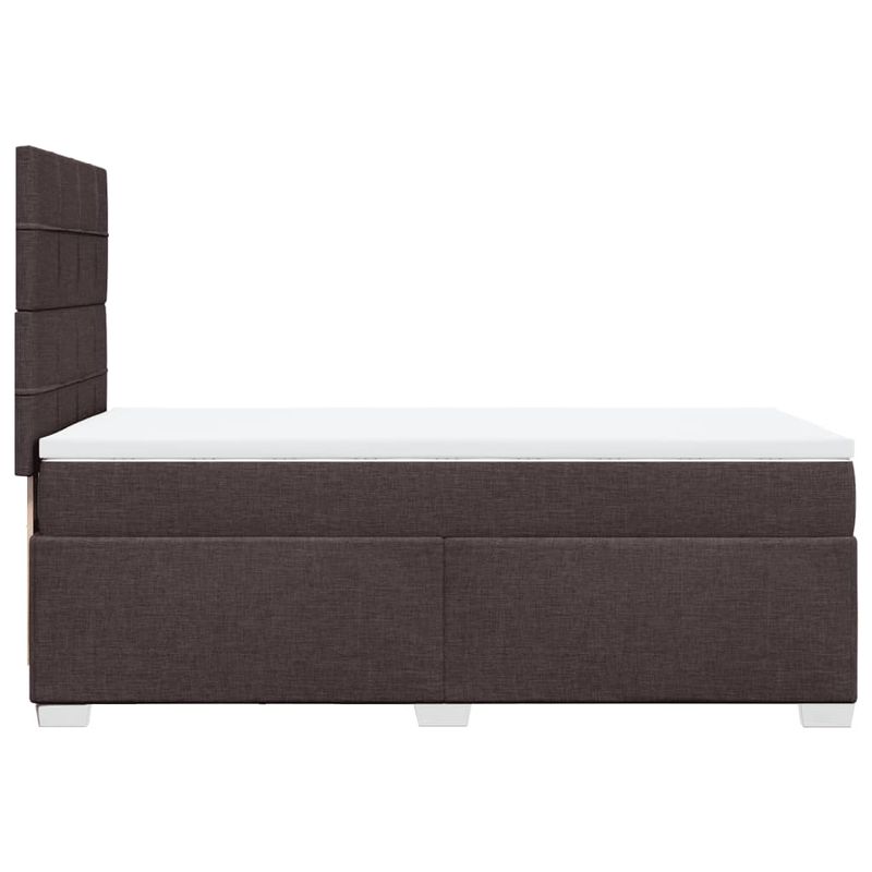 Casa si Gradina - Mobilier - Paturi si accesorii - Paturi - Pat box spring cu saltea, maro inchis, 90x190 cm, textil - Infinity.ro