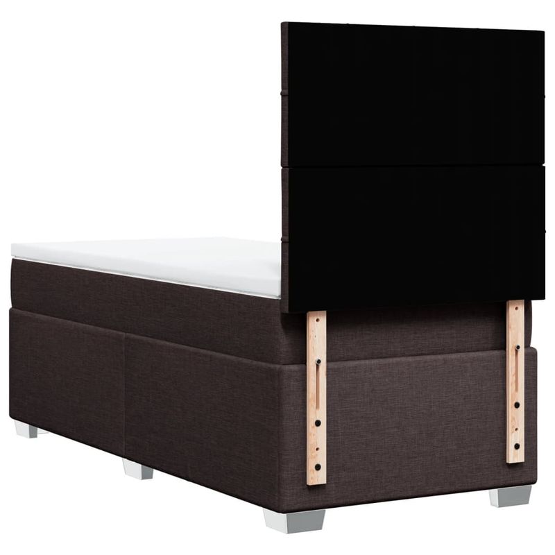 Casa si Gradina - Mobilier - Paturi si accesorii - Paturi - Pat box spring cu saltea, maro inchis, 90x190 cm, textil - Infinity.ro