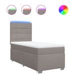 Casa si Gradina - Mobilier - Paturi si accesorii - Paturi - Pat box spring cu saltea, gri taupe, 100x200 cm, textil - Infinity.ro