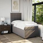 Casa si Gradina - Mobilier - Paturi si accesorii - Paturi - Pat box spring cu saltea, gri taupe, 100x200 cm, textil - Infinity.ro