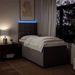 Casa si Gradina - Mobilier - Paturi si accesorii - Paturi - Pat box spring cu saltea, gri taupe, 100x200 cm, textil - Infinity.ro